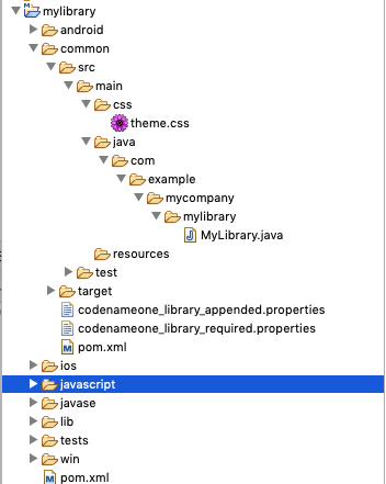 eclipse cn1lib package explorer